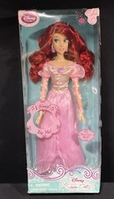 RARE New Disney Store Exclusive Ariel 17" Singing Doll Little Mermaid Pink Dress