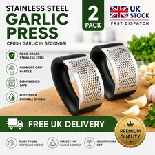 2 Pack Stainless Steel Garlic Press Rocker Crusher Mincer Kitchen Tool UK