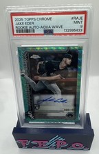 2025 Topps Chrome Aqua Wave Refractor White Sox Jake Eder Auto 8/199 PSA 9