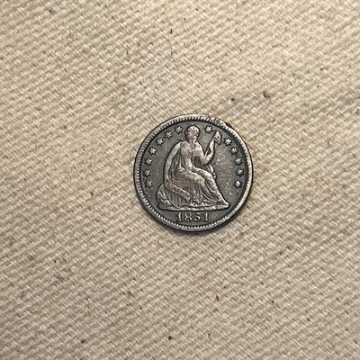 1851 SEATED LIBERTY  SILVER HALF DIME EXTRA FINE ACTUAL COIN QA3082