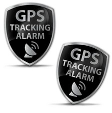 GPS Tracking Alarm 3D Stickers – Domed Car Security Labels – Set of 2 - KS...