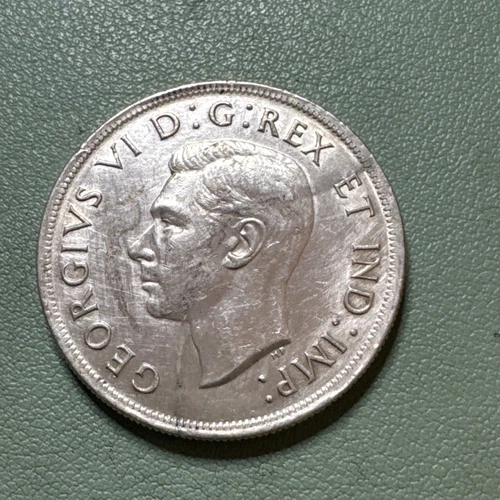 1938 Canada Silver Dollar About Uncirculated Low Mintage George VI .800