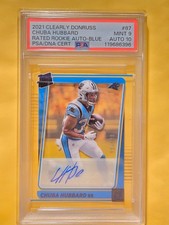 2021 Panini Clearly Donruss - Chuba Hubbard #87 Blue Autographs /99 (AU, RC)