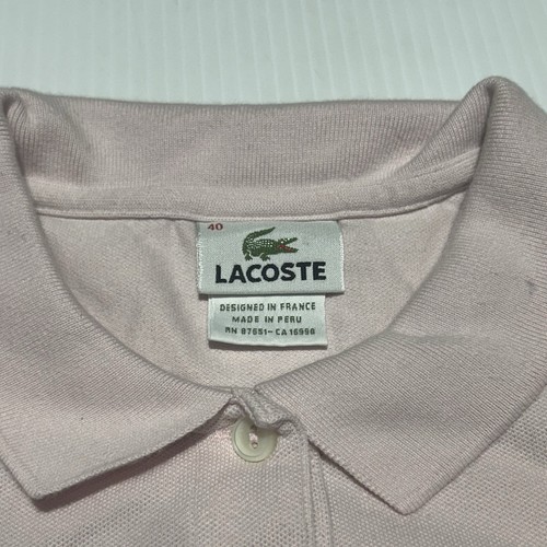 Lacoste Women Pink Polo Short Sleeve Size 40 - Picture 3 of 9