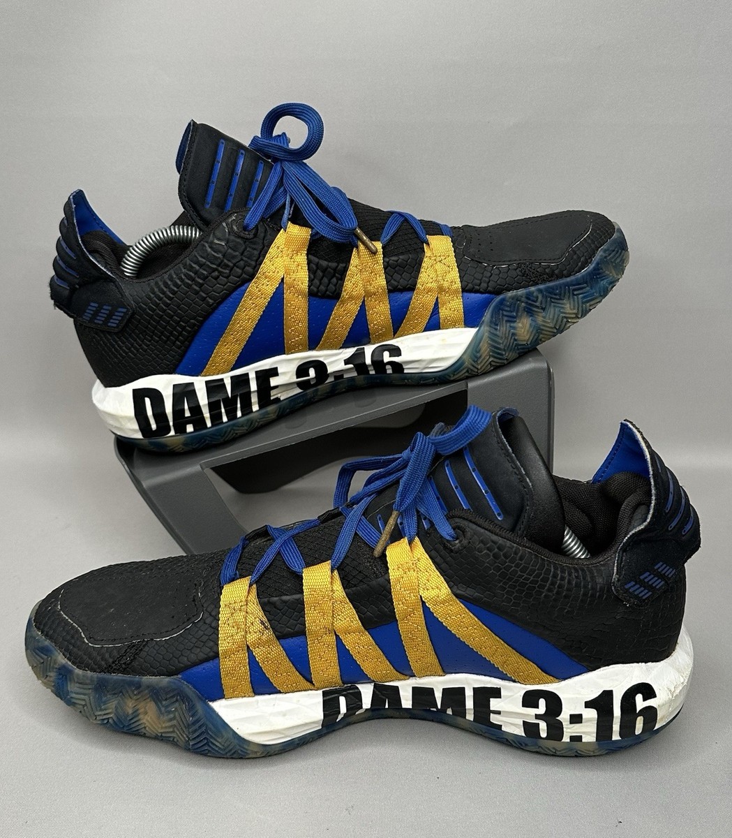 Adidas Dame 6 Stone Cold Austin 3:16 Men's Size 11 Black Gold Blue