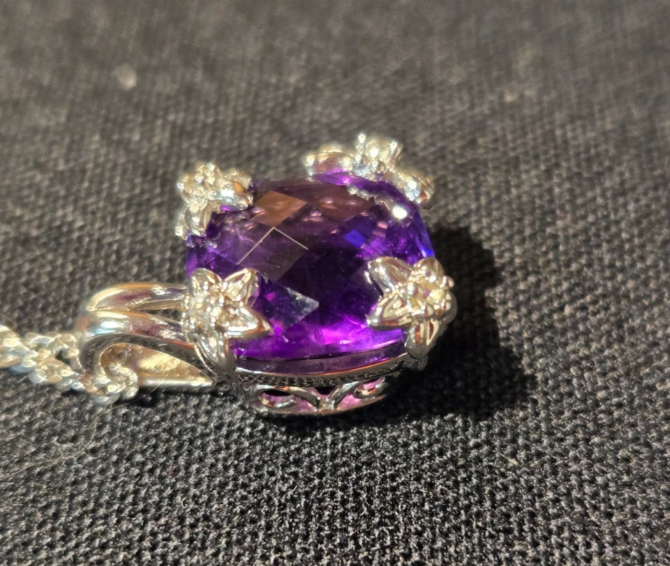 Collar Colgante Michael Valitut Gemas en Vouge Amatista Plata Esterlina Etiqueta Nueva Foto 4 de 4