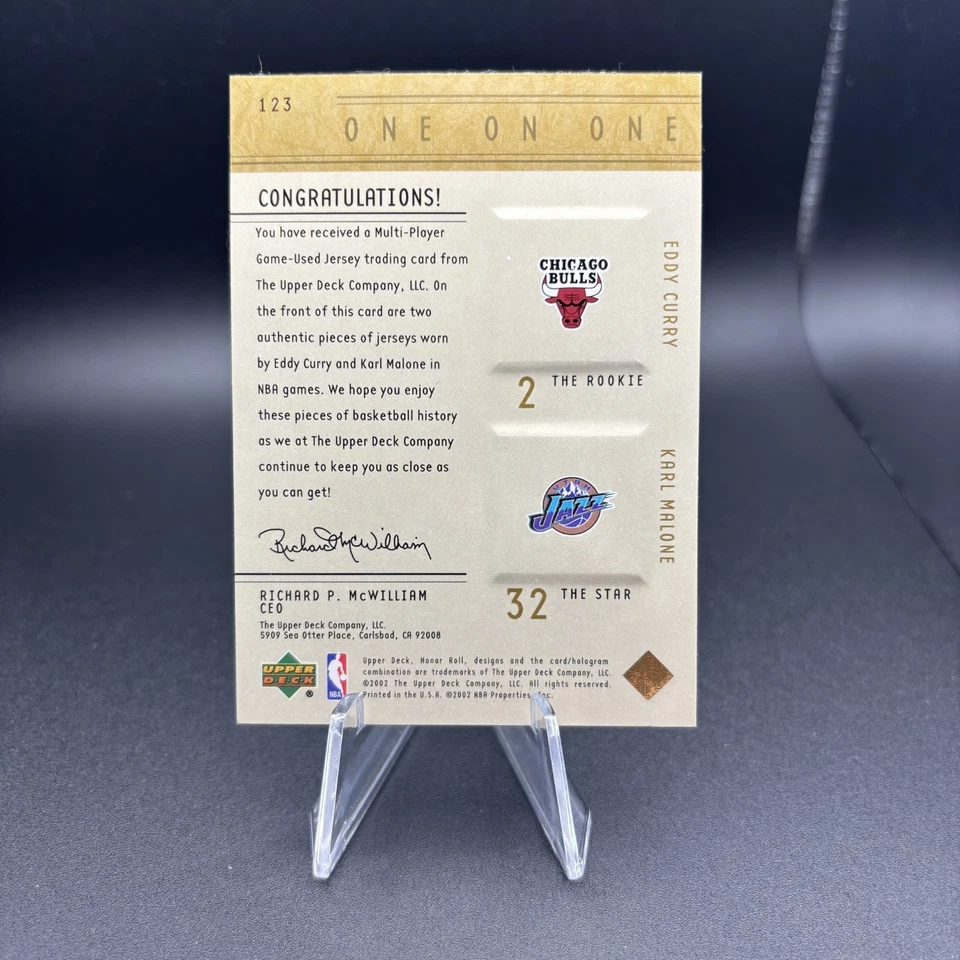 2001-02 Upper Deck Honor Roll One on One Karl Malone, Eddy Curry #123 /1000 - Image 2 of 2