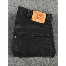 VTG Levis 550 Relaxed Fit Black Denim Jeans Mens 38x30 Tapered Leg 100 Cotton