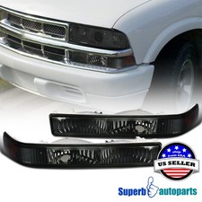Fits 1998-2004 Chevy S10 Blazer Gmc Sonoma Pickup Smoke Bumper Lights 98-04 Pair