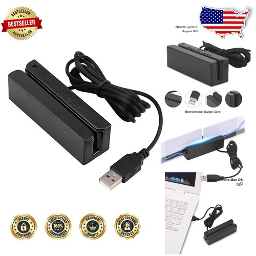 Mini USB Credit Card Swipe Reader for Windows & Mac - No Software ...