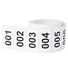 Consecutively Numbered Labels, 2 x 1 Inch Self-Adhesive Vinyl Inventory Numbe...
