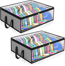 2 Pack Hat Storage Bag for Baseball Caps,Non-Woven Hat Organizer with 2 Carry Ha
