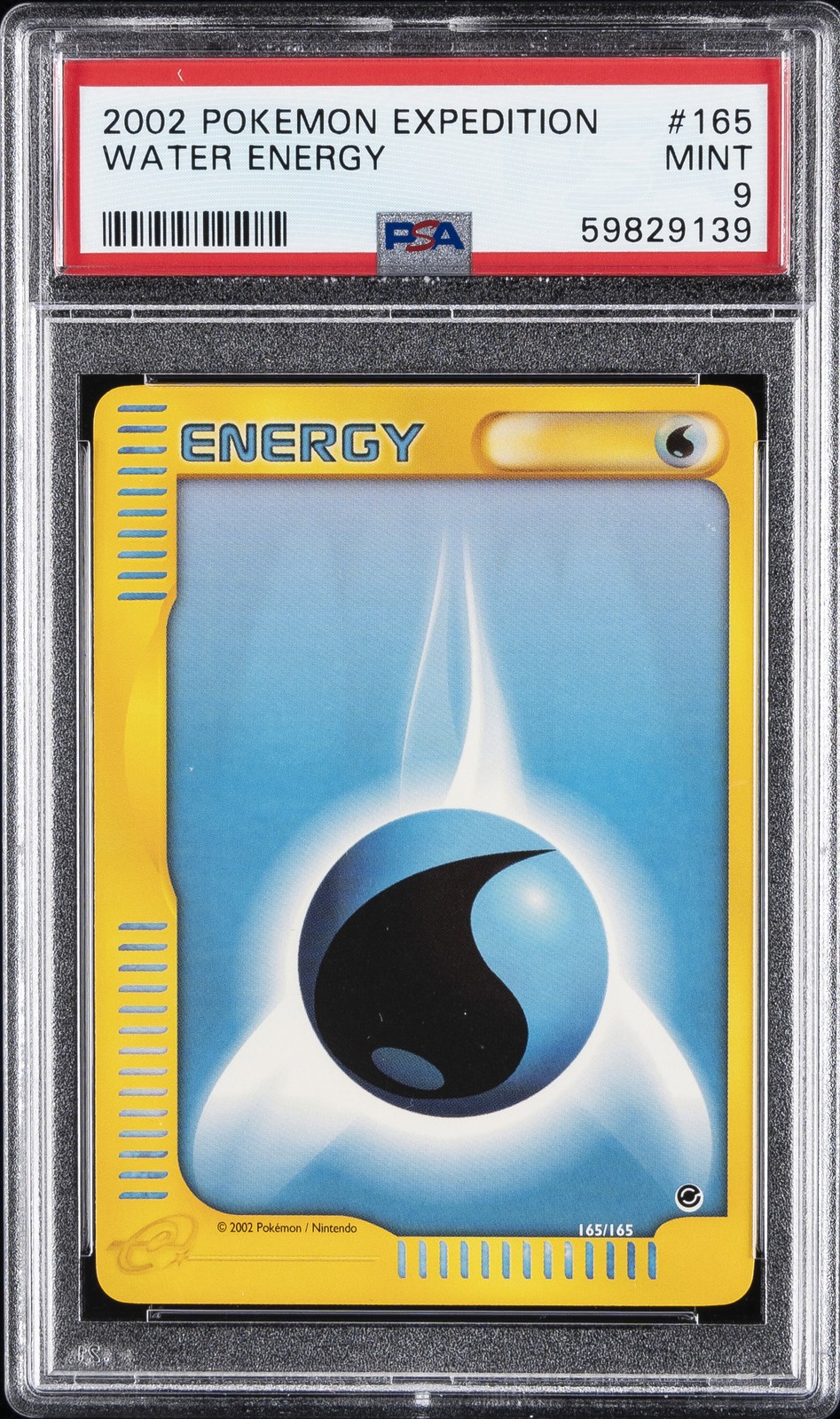 2002 POKEMON EXPEDITION #165 WATER ENERGY PSA 9