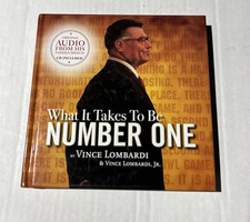 SIGNED What It Takes To Be Number One By Vince Lombardi JR. HC with new CD !!!!