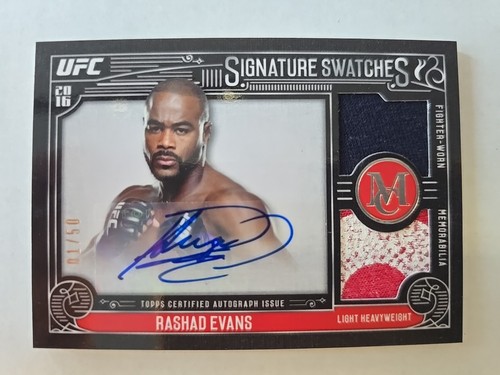 2016 UFC Topps Museum Dual Relic Auto Signature Swatches Rashad Evans 1/50... - Picture 1 of 3