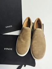 Vince Ace Flintl Slip Brown  White Slip-On Sneakers US 8M New