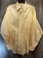 Brooks Brothers Yellow Stripped Long Sleeve Button Down Dress Shirt Size 16-4