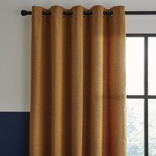 Dunelm Elements Boucle Old Gold  Eyelet Unlined Curtains 117x137cm 46x54"