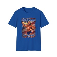 Hacksaw Jim Duggan wrestling graphic T-Shirt | Retro patriotic design