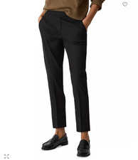  275 THEORY - Black Linen Treeca Pull On Eco Crunch Slim Leg Pants - Women's 6