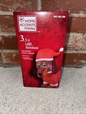 Home Accents Holiday Dachshund Inflatable 3.5 ft Indoor/Outdoor LED Lighted