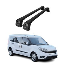Dachträger Grundtäger für Fiat Doblo 2010-2022 75kg Aluminium Schwarz 2tlg