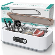 Ultrasonic Jewellery Cleaner 48kHz One-Touch 3 Timer 360° Deep Cleaning 650ML