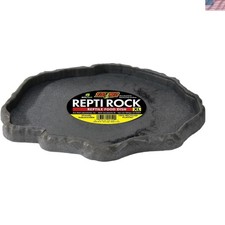 X-Large Lightweight Unbreakable Reptile Rock Food Dish - Natural Aesthetic