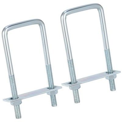 Pack 2 Lashing Brackets U Bracket M10 Galvanised Steel 60x150mm with Nuts Tra...