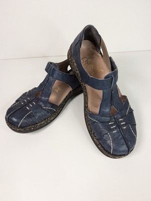 Rieker Daisy 80 Antistress Mary Jane Women's Sz 6/37 Blue Leather Comfort 