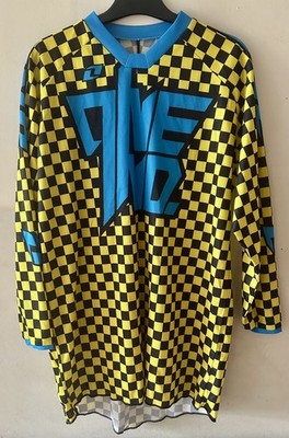 One Industries Atom Chex Motocross Trikot XL gelb schwarz kariert MX MTB BMX