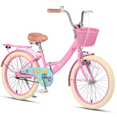 Kids Bicycle 20 Inch Bike 7-13 Years Princess Style Basket Rack Blue Glerc Grils