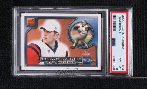 2000 Pacific Aurora Tom Brady #84 PSA 8 Rookie RC