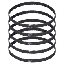 250mm GT-2 Timing Belt, 5pcs 6mm Width 2mm Pitch 3D Printing Closed Loop, Black