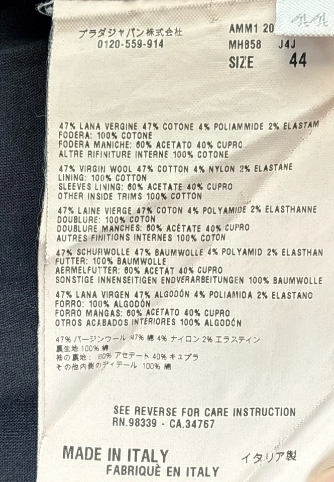 Chaqueta Blazer Miu Miu Para Mujer Talla 44 Mezcla de Lana Estilo Militar Hecha en Italia Foto 3 de 4