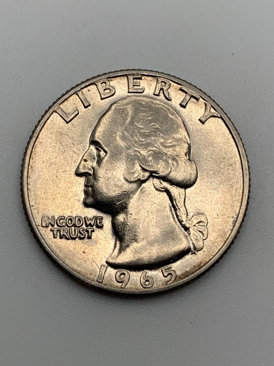 1965 Washington Quarter 25c No Mint Mark US Old Coin Circulated