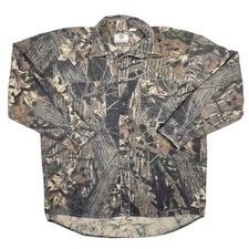 Vintage Mossy Oak Camo Flannel Shirt Mens XL Cotton Made in USA Hunting Outdoors
