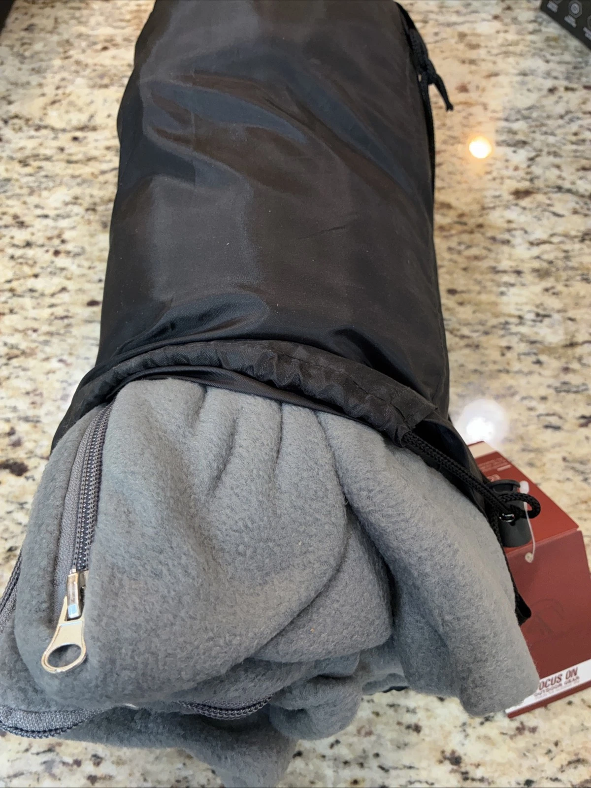 Outdoor Equipment Hooded Sleeping Bag Polar Fleece Liner Gray