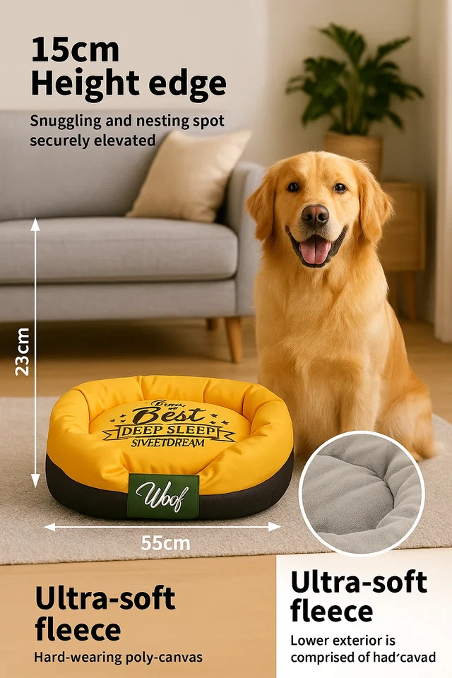 Denim Waterproof Dog Bed – Durable, Stylish & Cozy Pet Cushion, Budget-Friendly - image 2 of 4