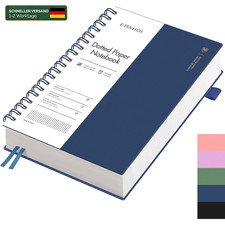 Notizbuch B5 Dotted 100g/m² 300 Seiten Blau PVC Cover 19 x 25 cm Büro Schule