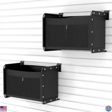 2-PC Heavy Duty Slatwall Baskets, Slatwall Bags, Accessories for Slat Wall,