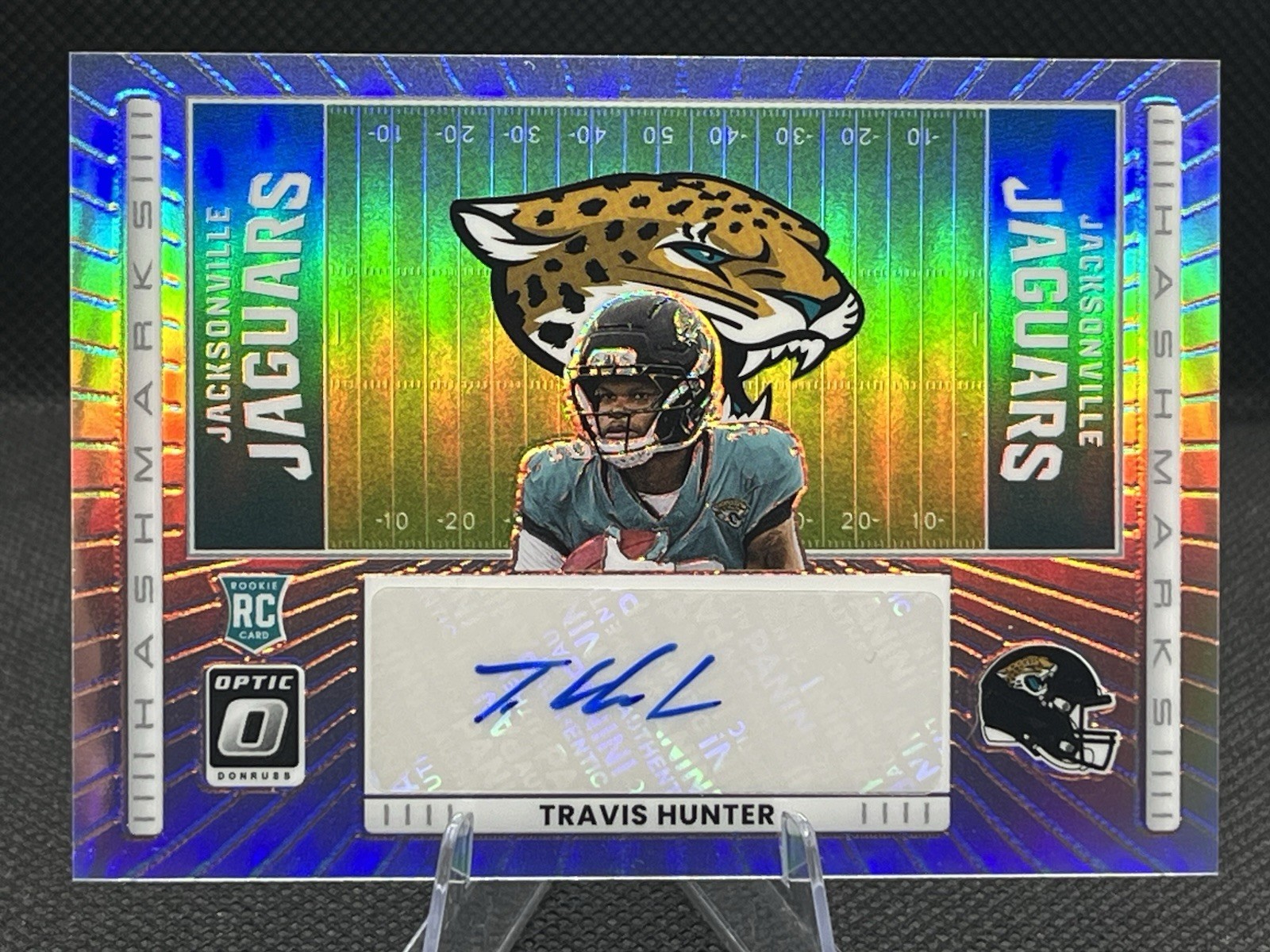 2025 Donruss Optic Travis Hunter Hashmarks #HM-TH Rookie Auto - Jaguars