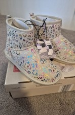 Lily Dan Toddler Cozy Boots Multicolor Faux Suede Faux Fur Lining US 11/12