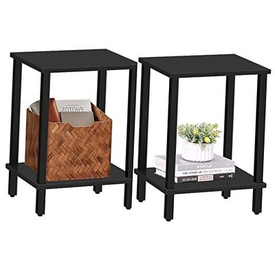  End Table, Set of 2, Side Table, Nightstand, 2-Tier Storage Shelf, Sofa Table 