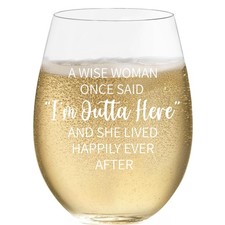 Funny Gifts for Women – Retirement Gift for Woman – Stemless Wine Glasses wit...