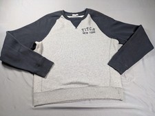 Abercrombie  Fitch Sweatshirt Mens XL Gray Raglan Distressed New York Muscle
