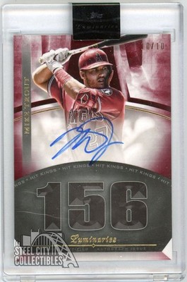 Mike Trout 2021 Topps Luminaries Hit Kings Red Autograph Card #HK-MT 10/10