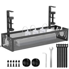 Cable Management, 15'' Under Desk Cable Management Tray No Drill, Metal Cable...