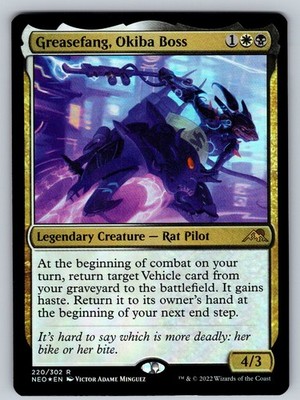 MTG Greasefang, Okiba Boss Foil R Kamigawa: Neon Dynasty 220 NM