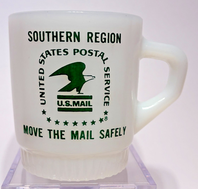 Vintage Anchor Hocking Fire King Mug U.S. Postal Service USPS Southern Region EX